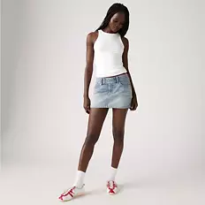 Levi Women Superlow Mini Skirt - 0001 Roll It Up Clean