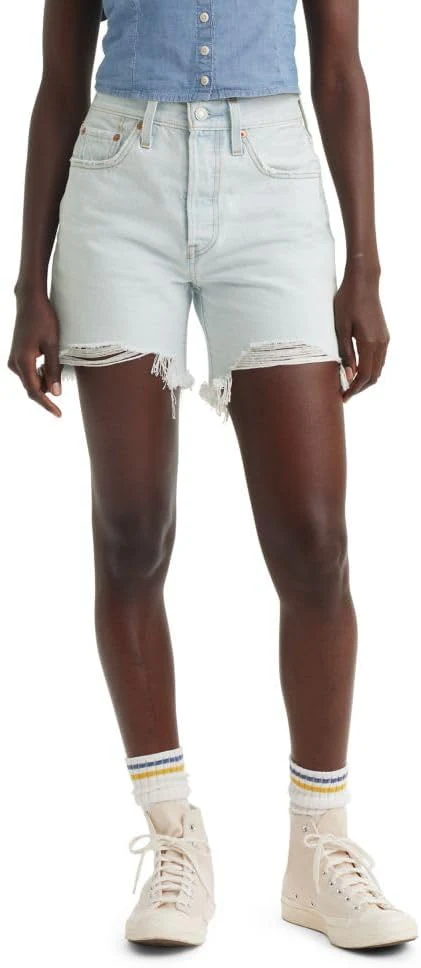 Levi's 501 Mid Thigh Women's Shorts - FADE OFF