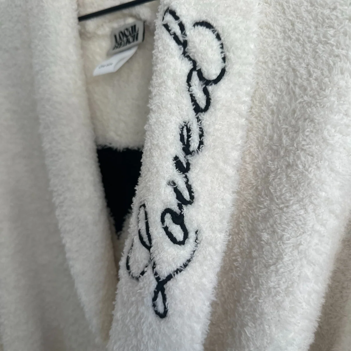 Local Beach Love Collection Heart Luxe Robe - CREAM/BLACK - Image 2