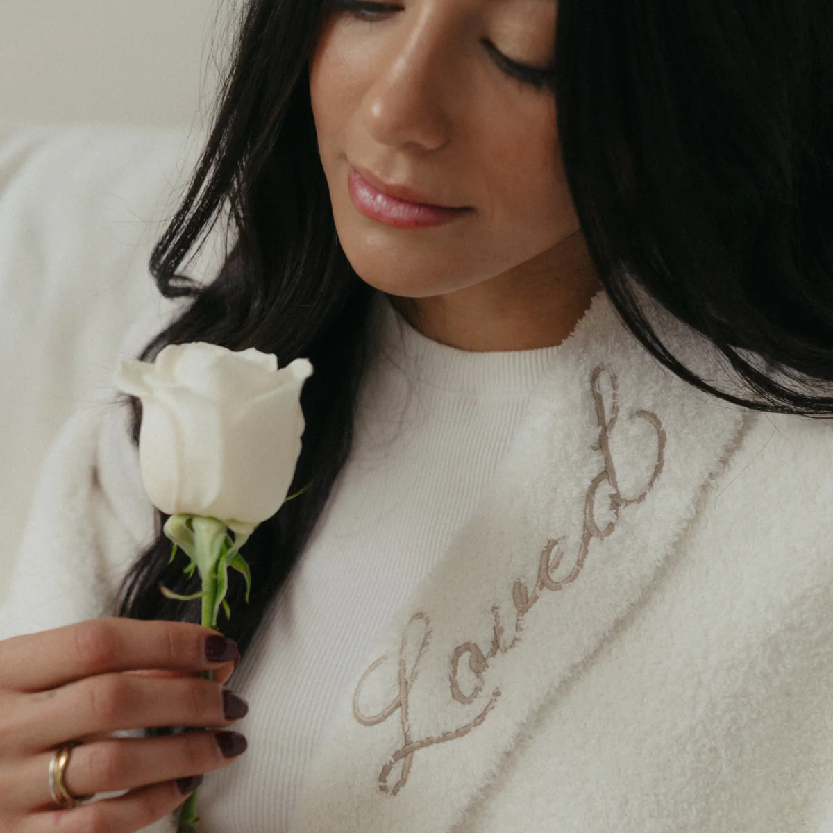 Local Beach Love Collection Heart Luxe Robe - CREAM/SAND - Image 2