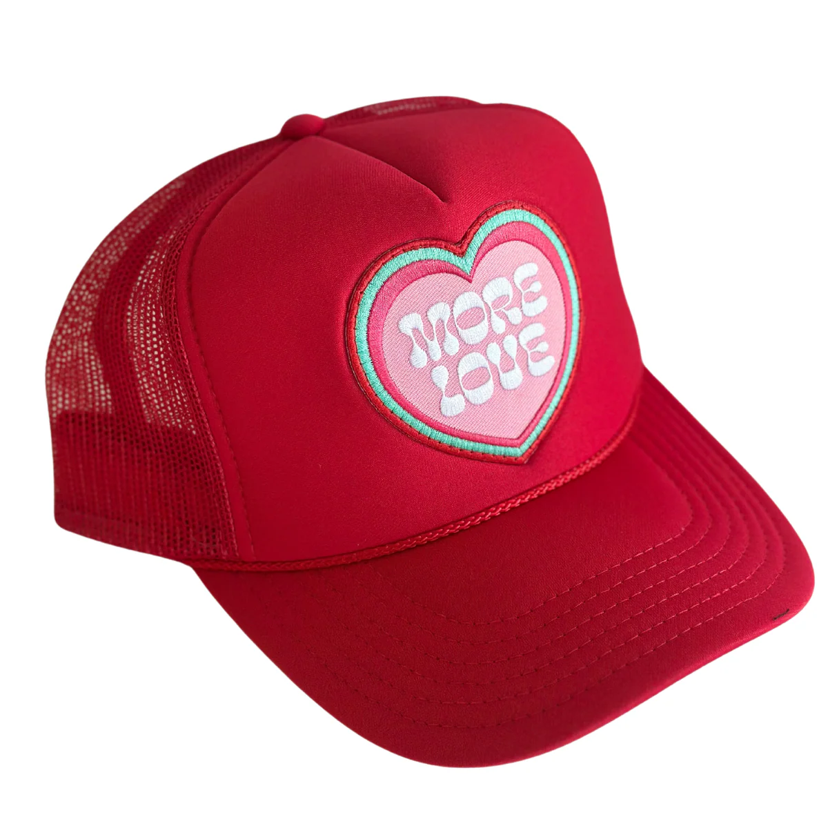 Local Beach More Love Patch Trucker Hat - RED - Image 2