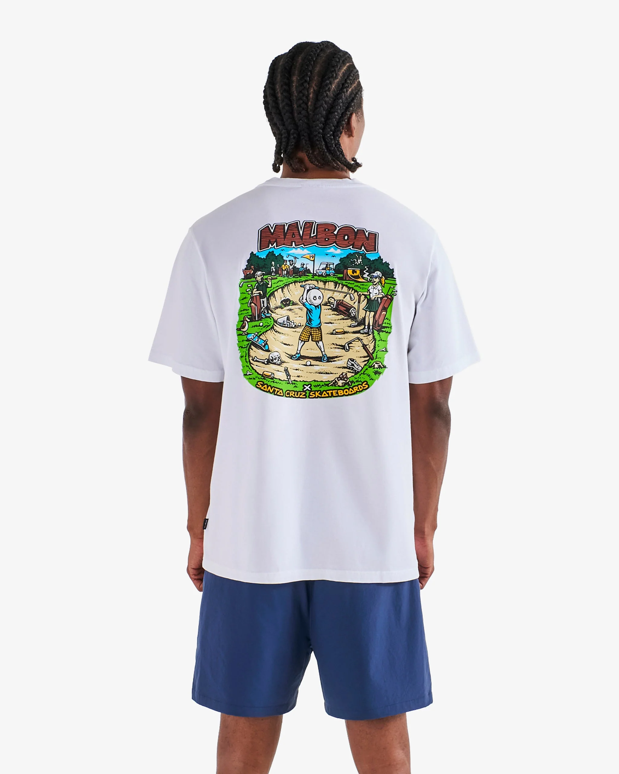 Malbon Bermuda Bunker Tee - White - Image 4