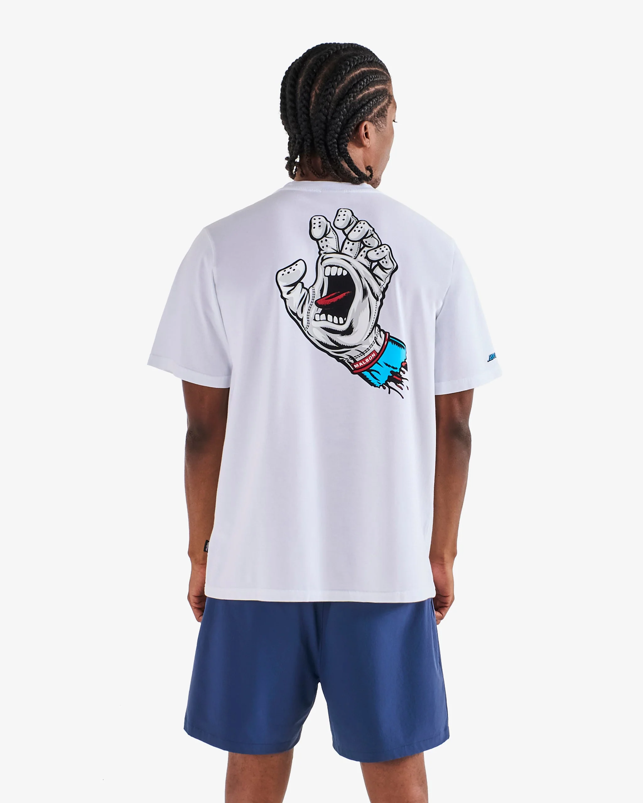 Malbon x Santa Cruz Bermuda Screaming Hand Tee - White - Image 4