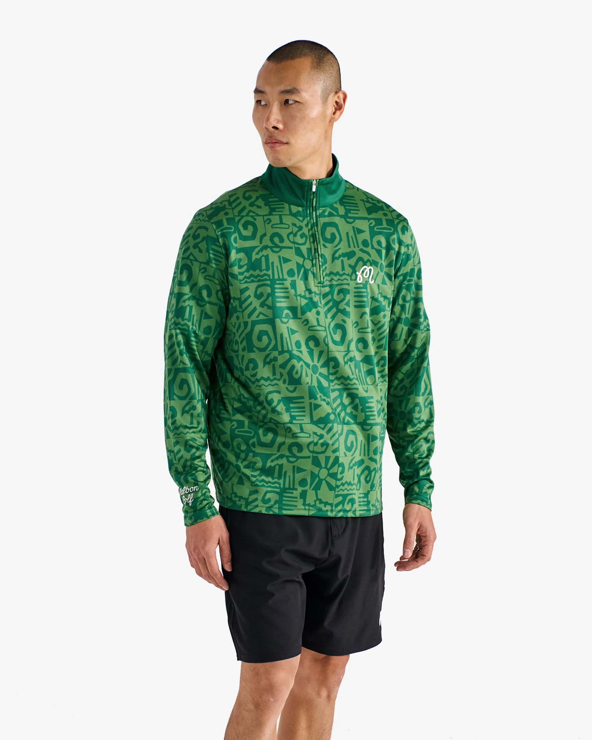 Malbon Capo Performance Quarter Zip - Kelly Green - Image 5