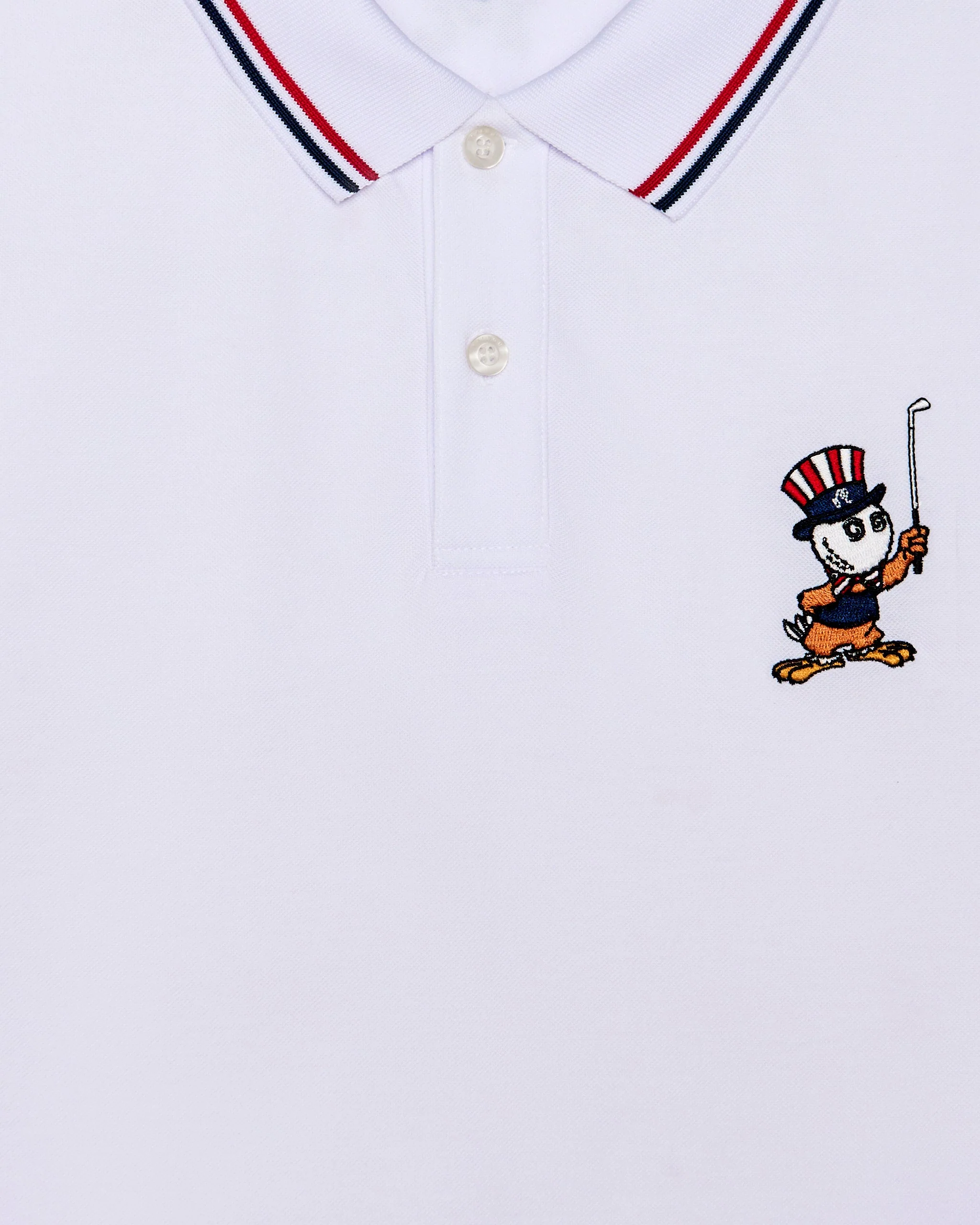Malbon Eagle Buckets Performance Pique Polo - White - Image 3