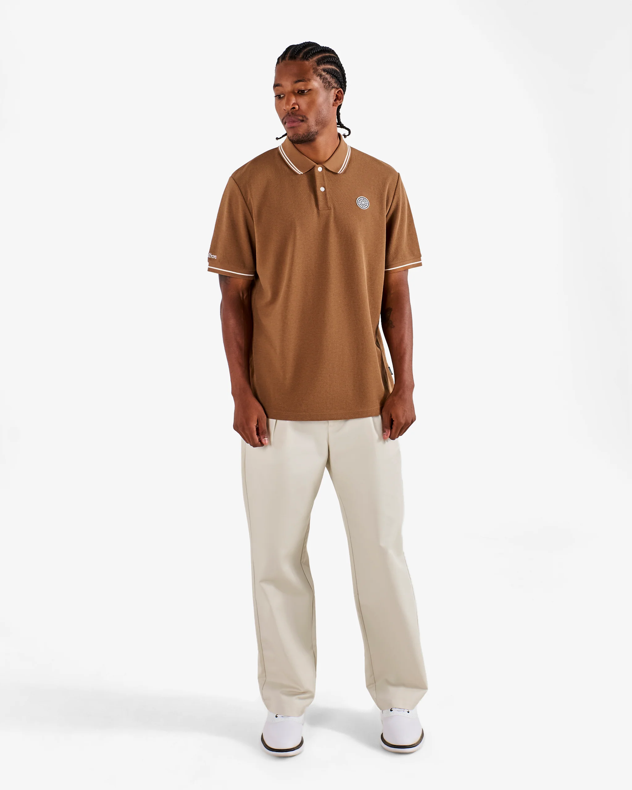 Malbon Fairway Applique Pique Polo - British Tan - Image 2