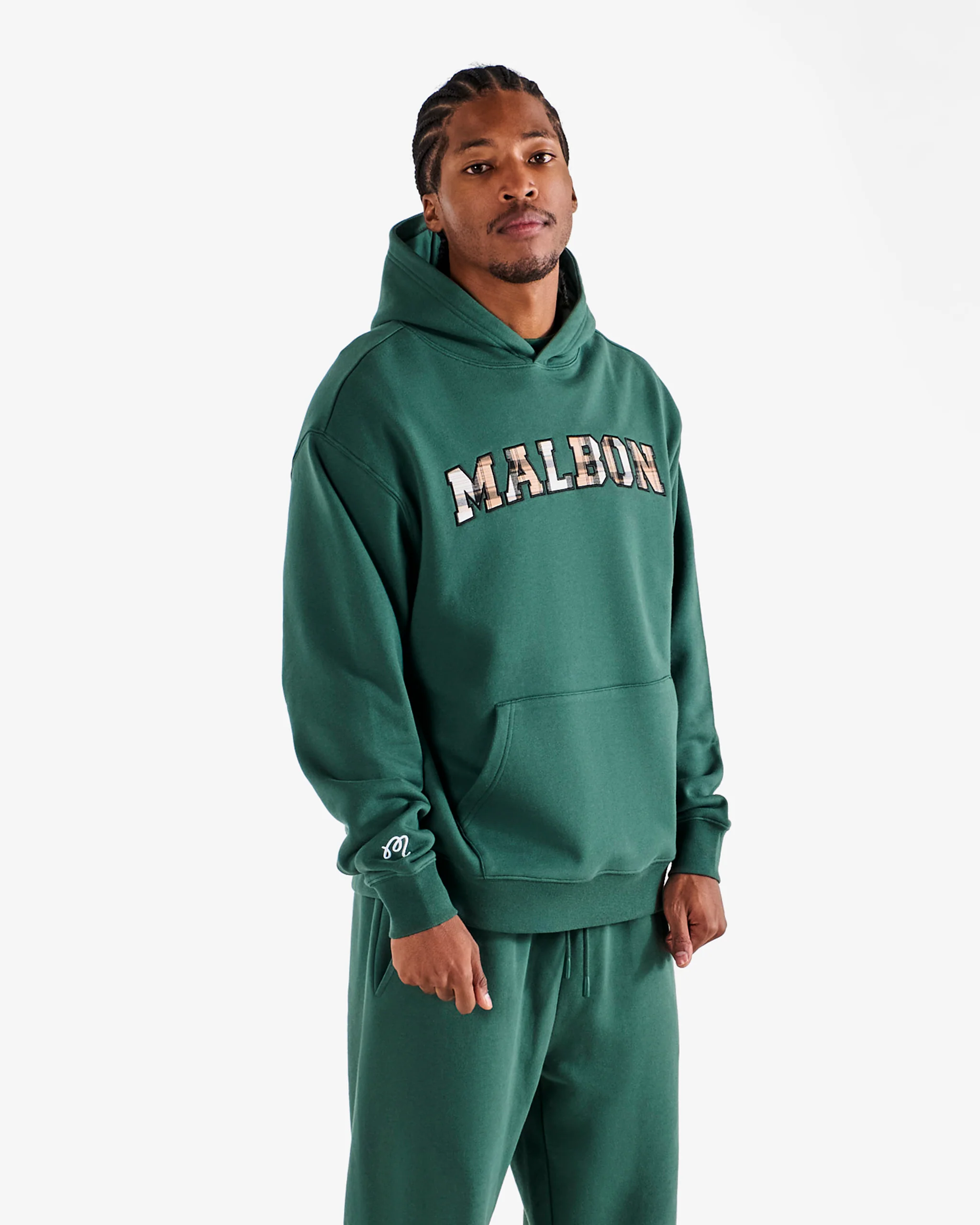 Malbon Fesque Preston Hoodie - Hunter Green - Image 3