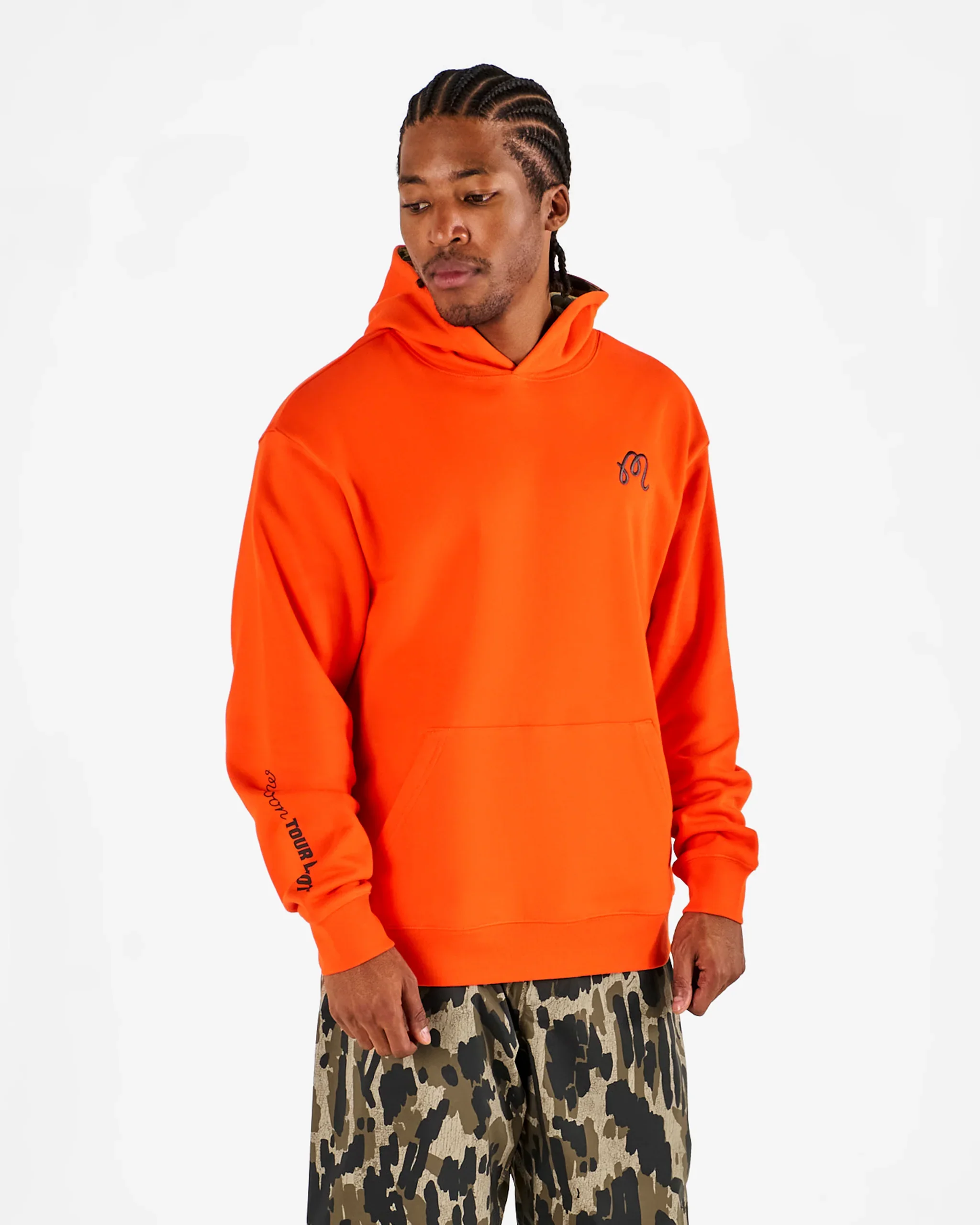 Malbon Fesque Tour Divot Camo Hoodie - Flame/Bark Camo - Image 3