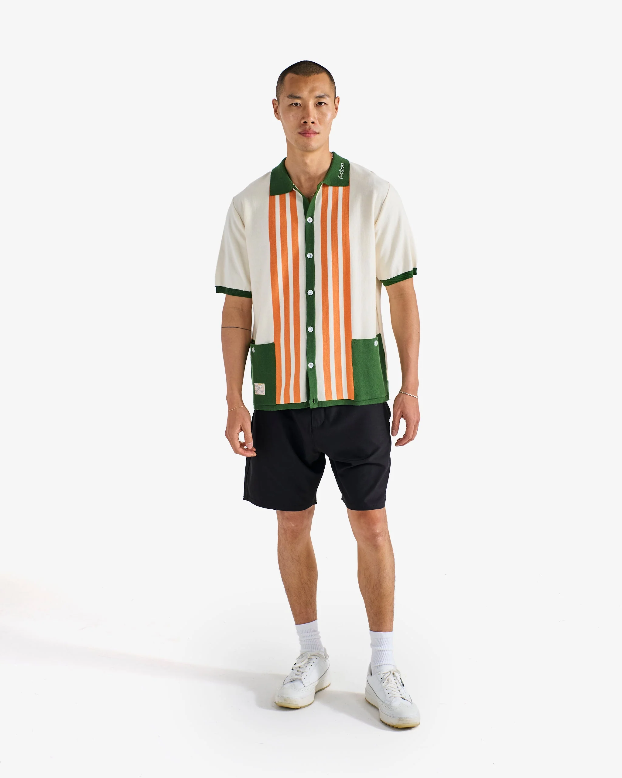Malbon Gabbiano Knit Button Up - Ivory - Image 3