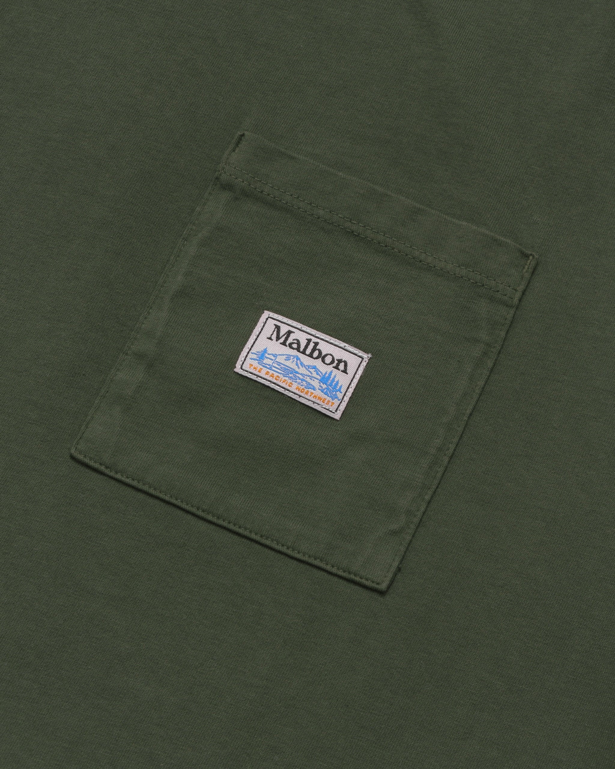 Malbon Fishing Buckets Pocket T-Shirt - Forest - Image 3
