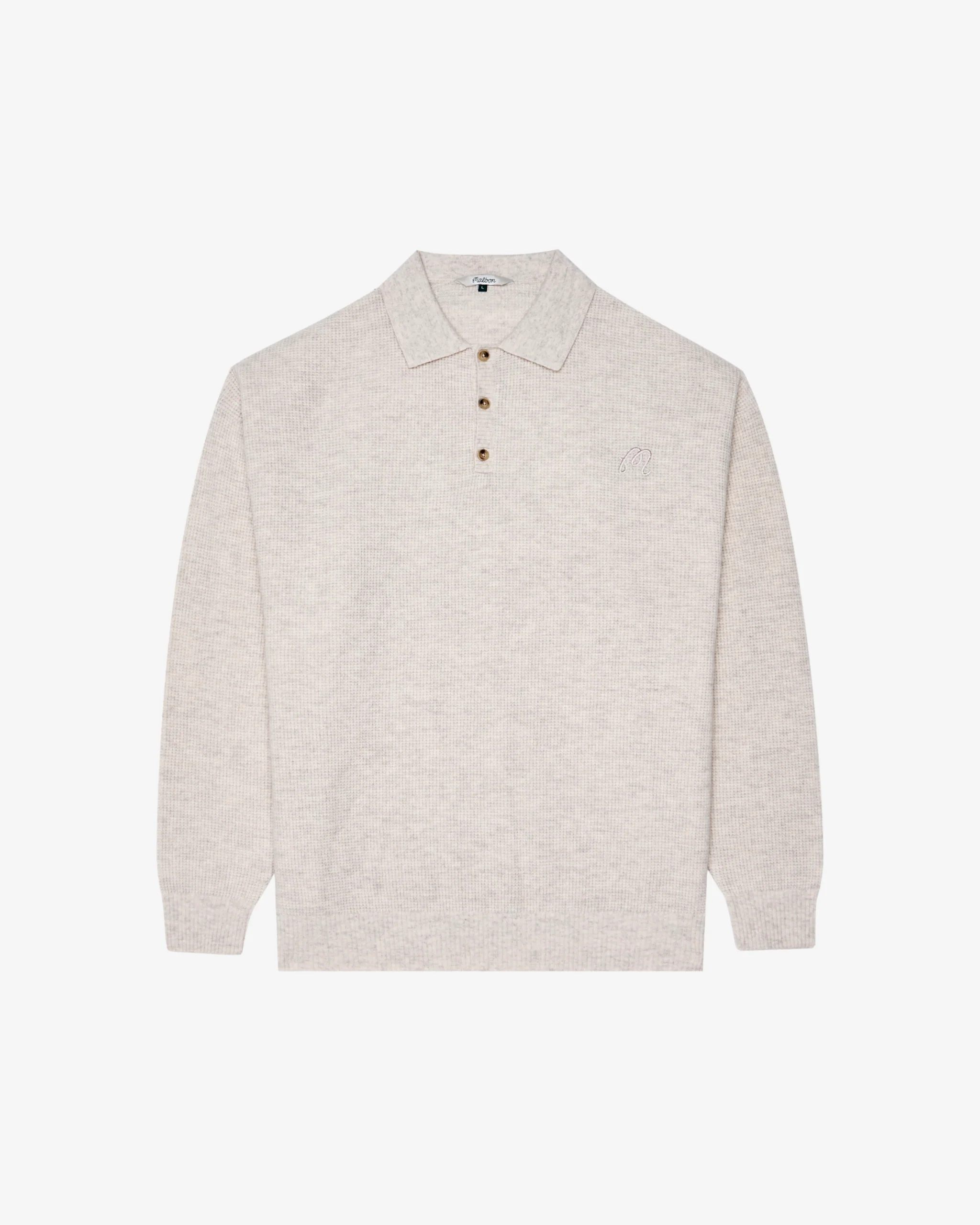 Malbon Gauge Waffle Knit Polo - Ivory