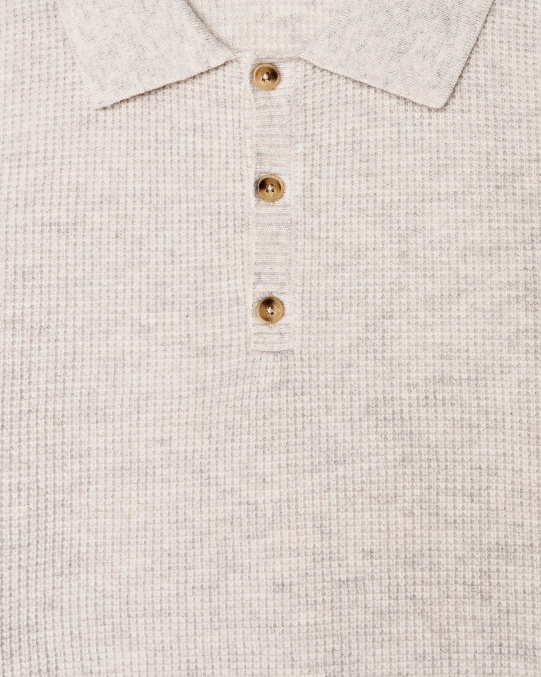 Malbon Gauge Waffle Knit Polo - Ivory - Image 2