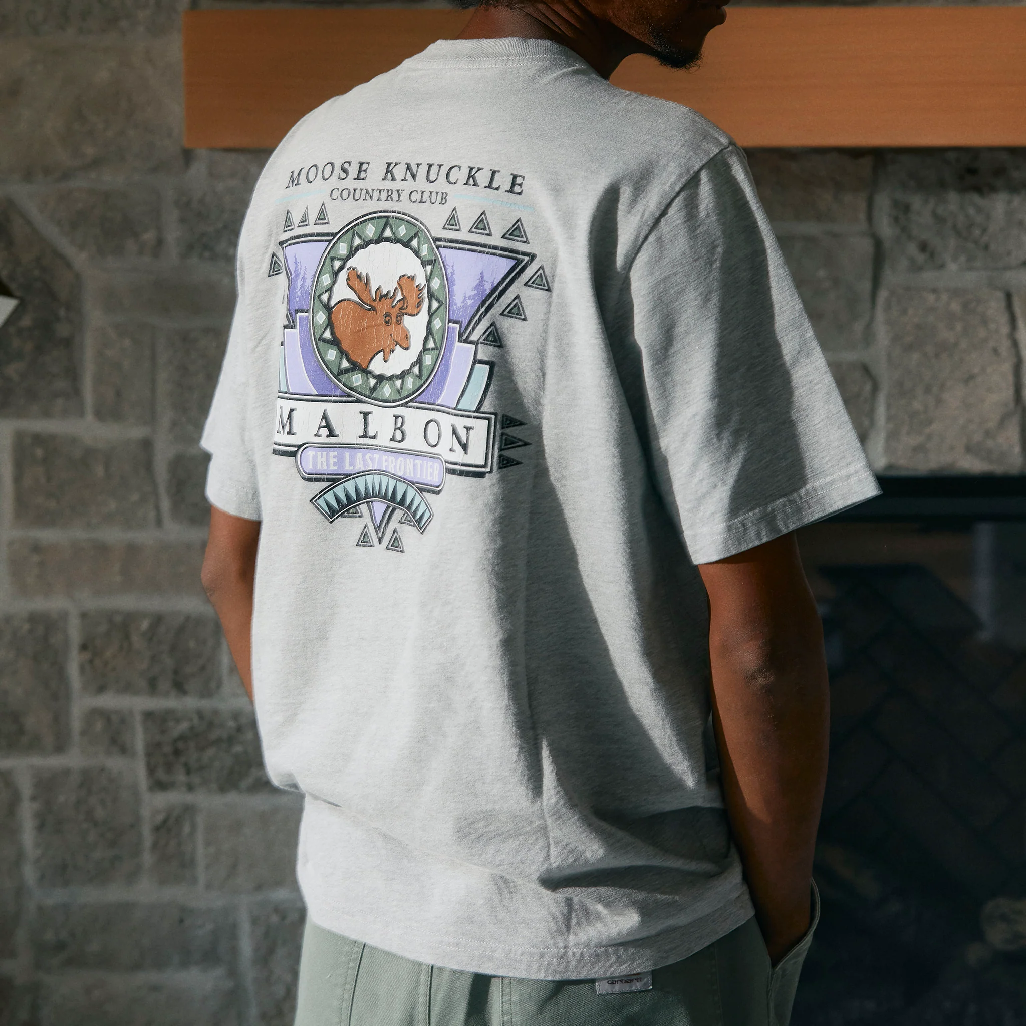 Malbon Moose Ss Pocket Tee - Ash Heather