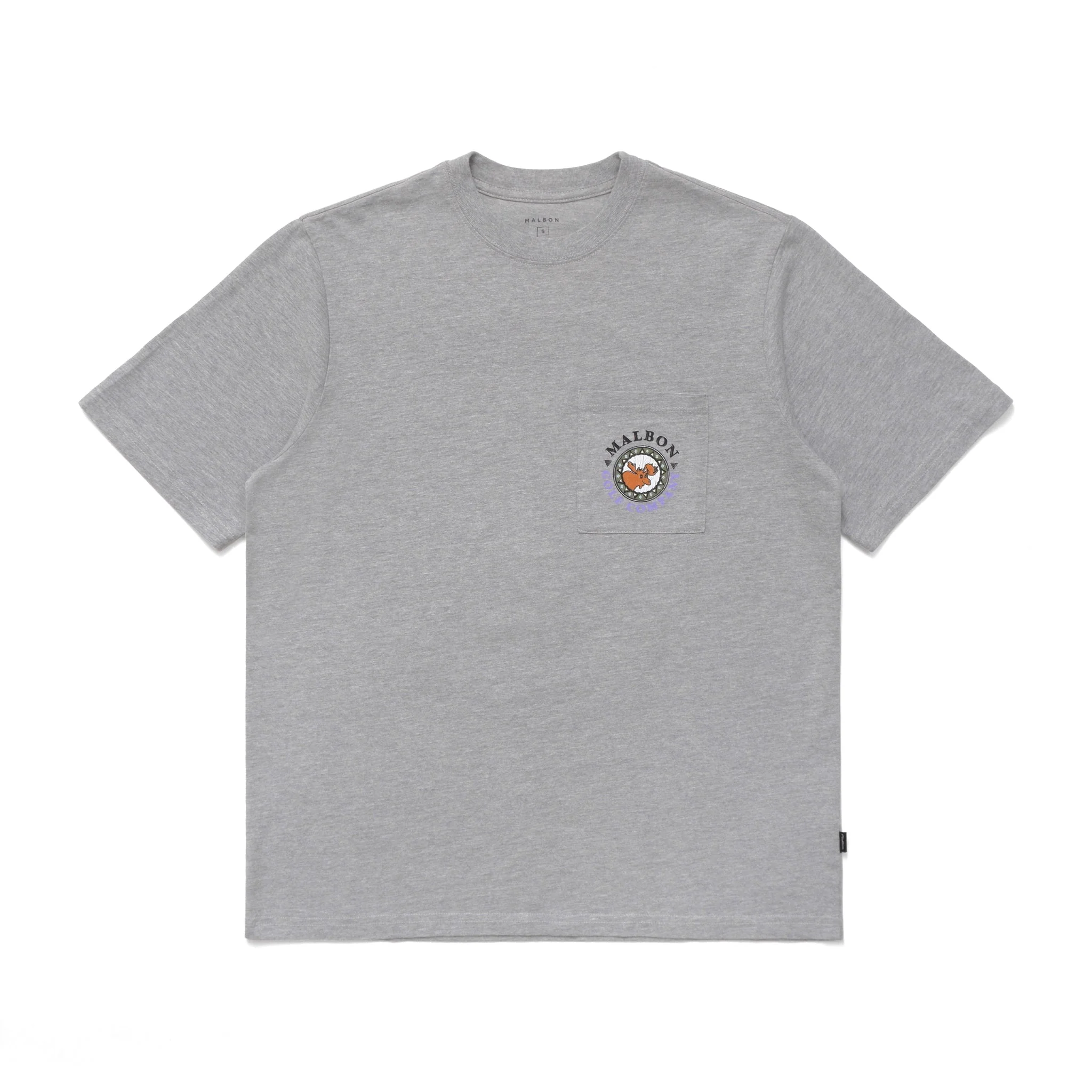 Malbon Moose Ss Pocket Tee - Ash Heather - Image 3