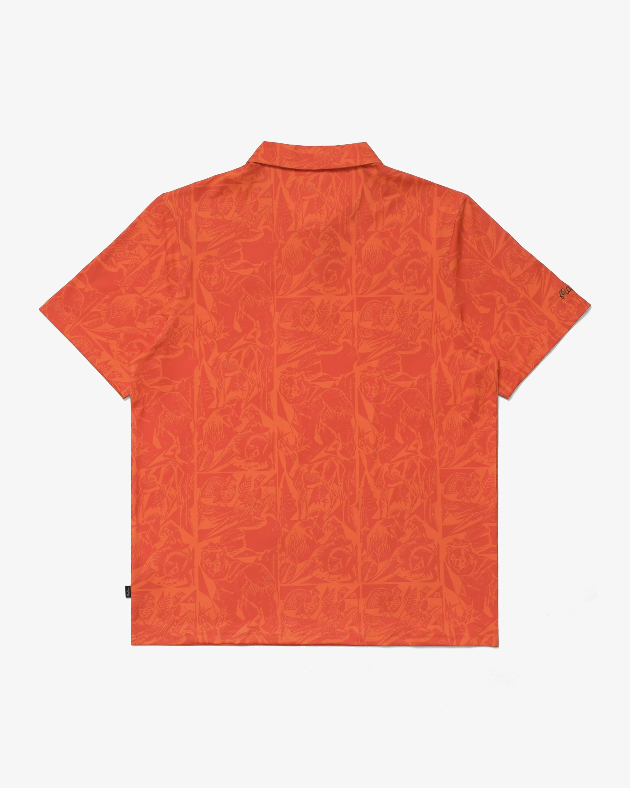 Malbon Wild Life Performance Polo - Orange - Image 2