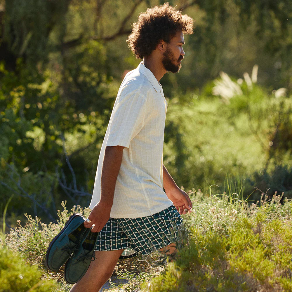 Malbon Lattice Nylon Short  - Green - Image 2
