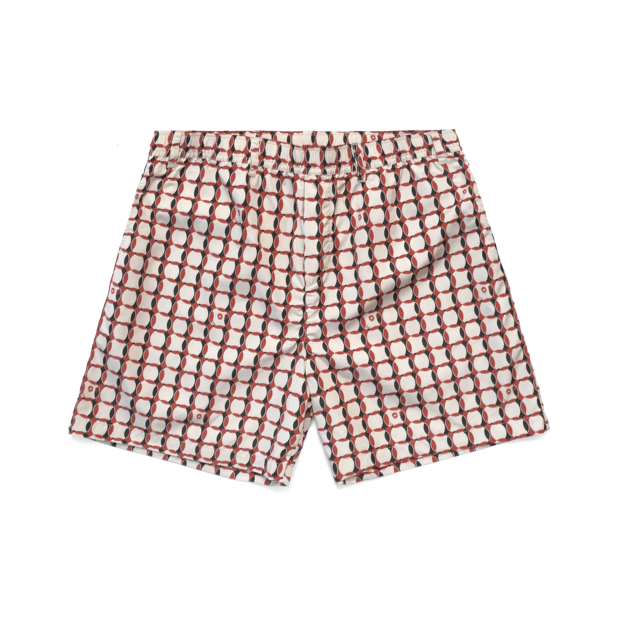 Malbon Lattice Nylon Short- Red - Image 3