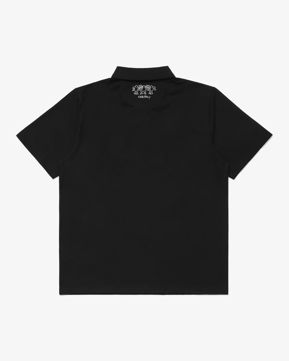 Malbon Malbon X Keith Haring Performance Pique Polo - Black - Image 2