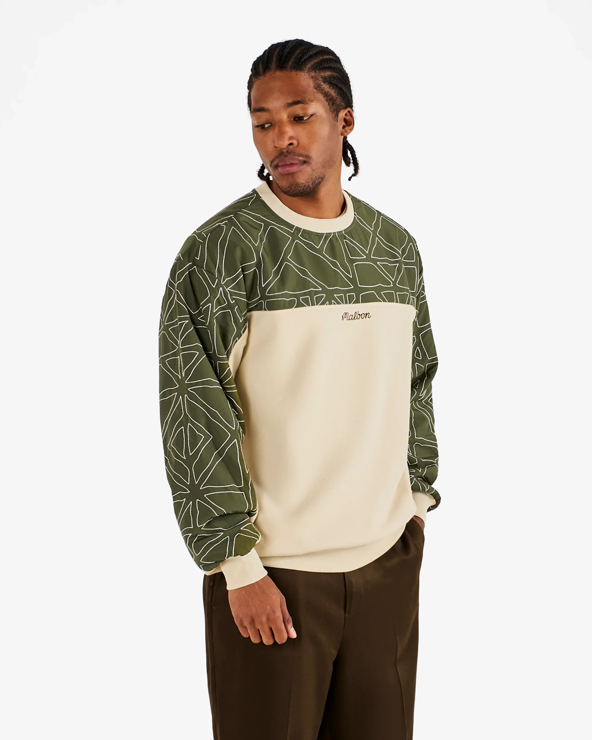 Malbon Tierra Crewneck - Cream/Olivine - Image 2