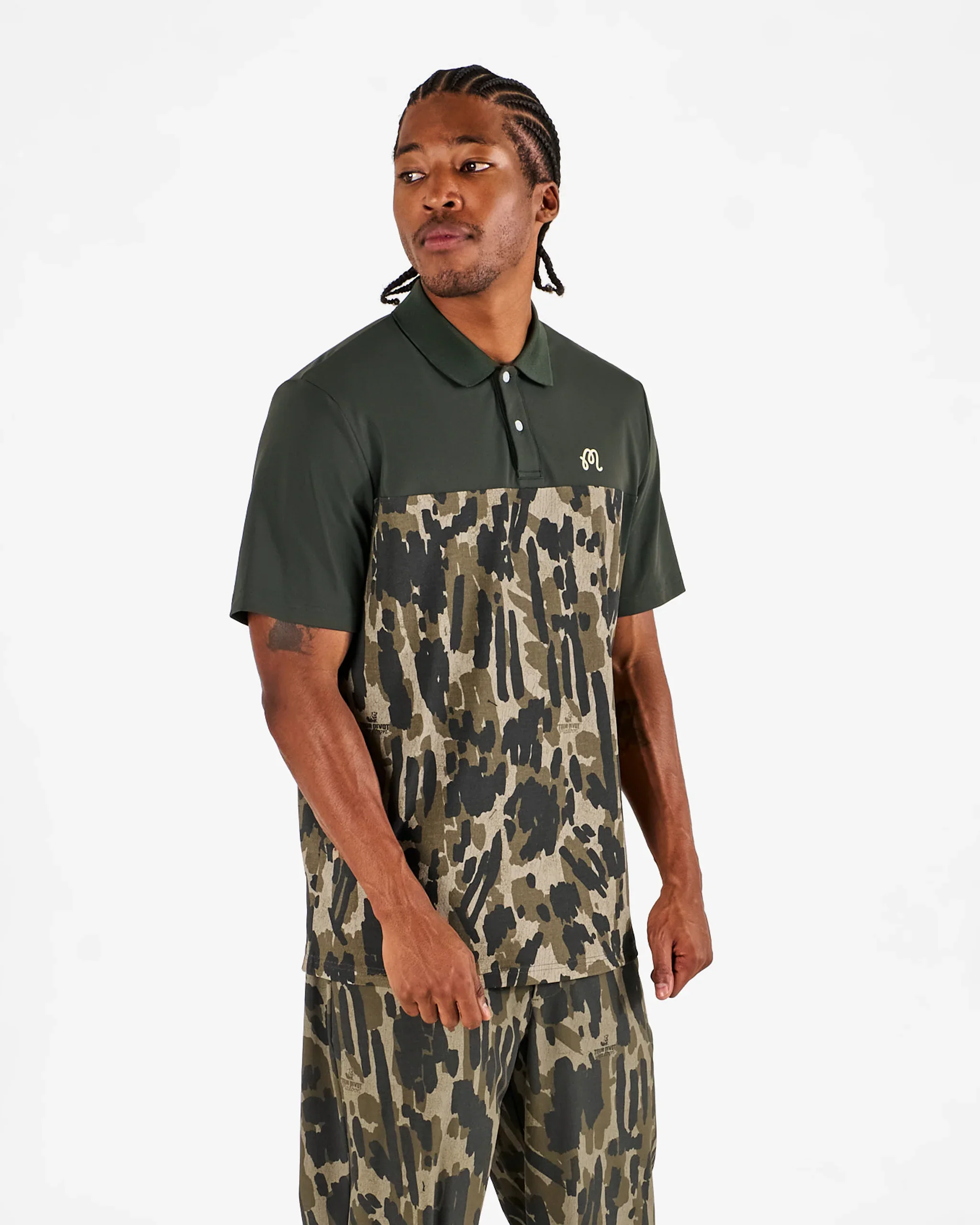 Malbon Tour Divot Camo Polo - Bark Camo - Image 3