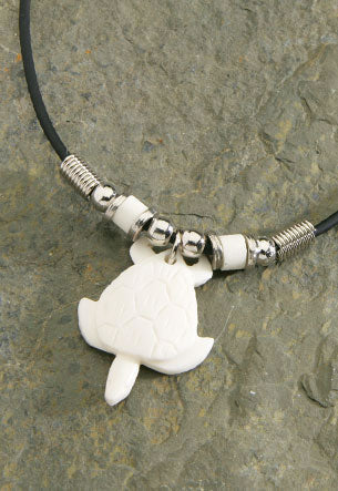MAUNA KAI Bone Turtle Rubber Cord Neckalce - ASSORTED