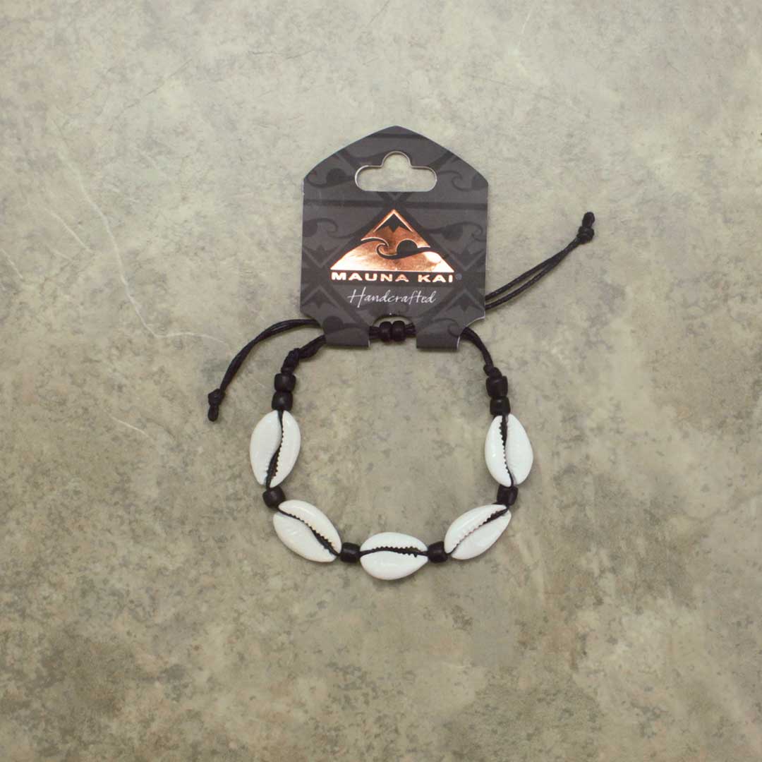 MAUNA KAI Sigay Shell Bracelet Black Bead w/ Black Cord - ASSORTED