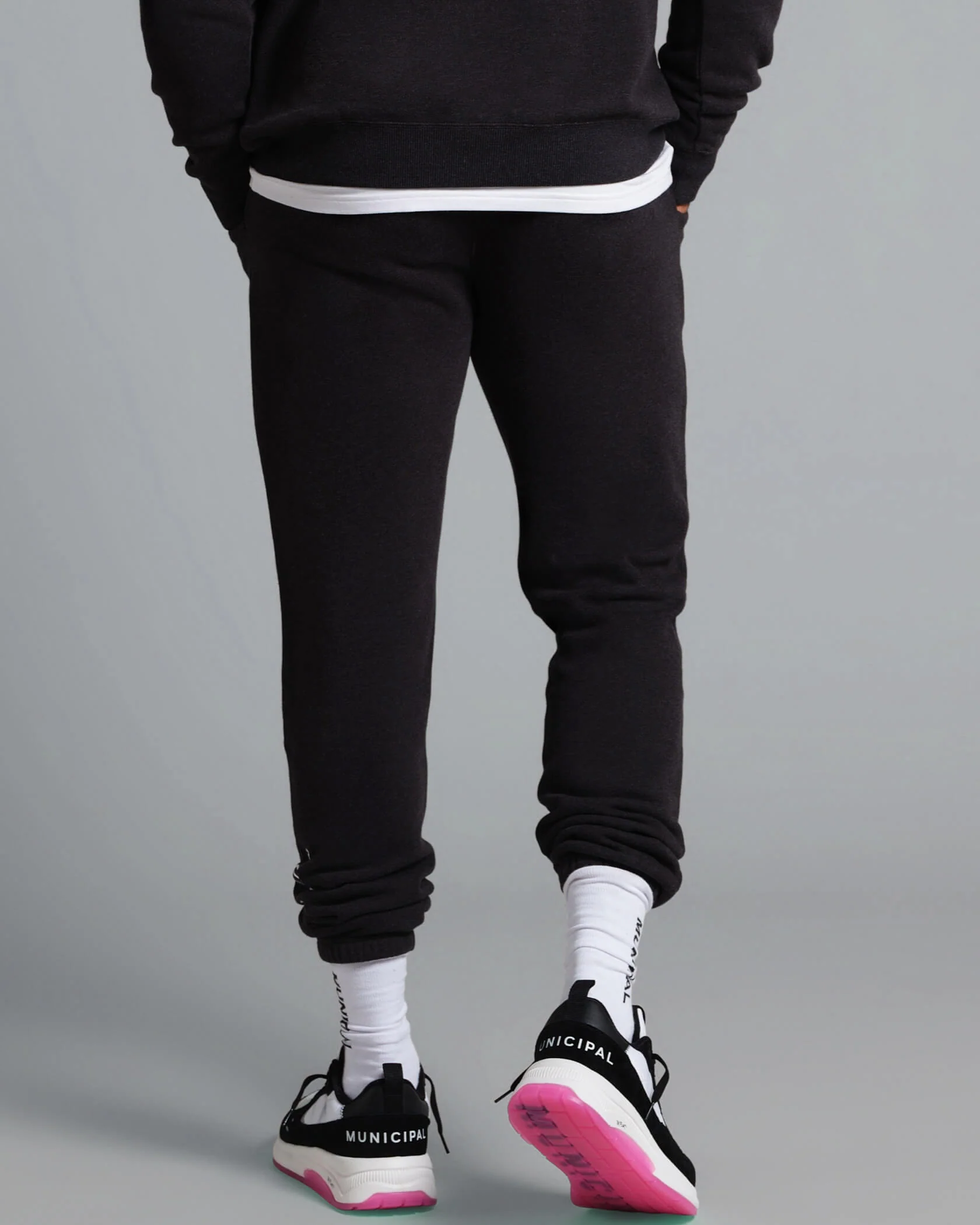 Municipal Gameday Sweatpants - BLACK HEATHER/WHITE - Image 3