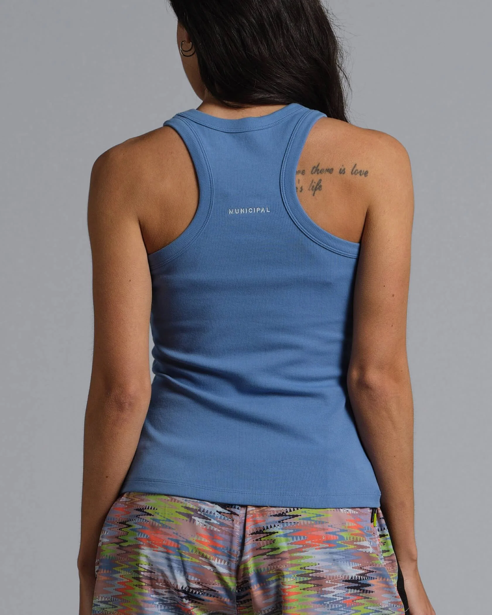 Municipal Women's Rib Knit Tank - DENIM - Image 2