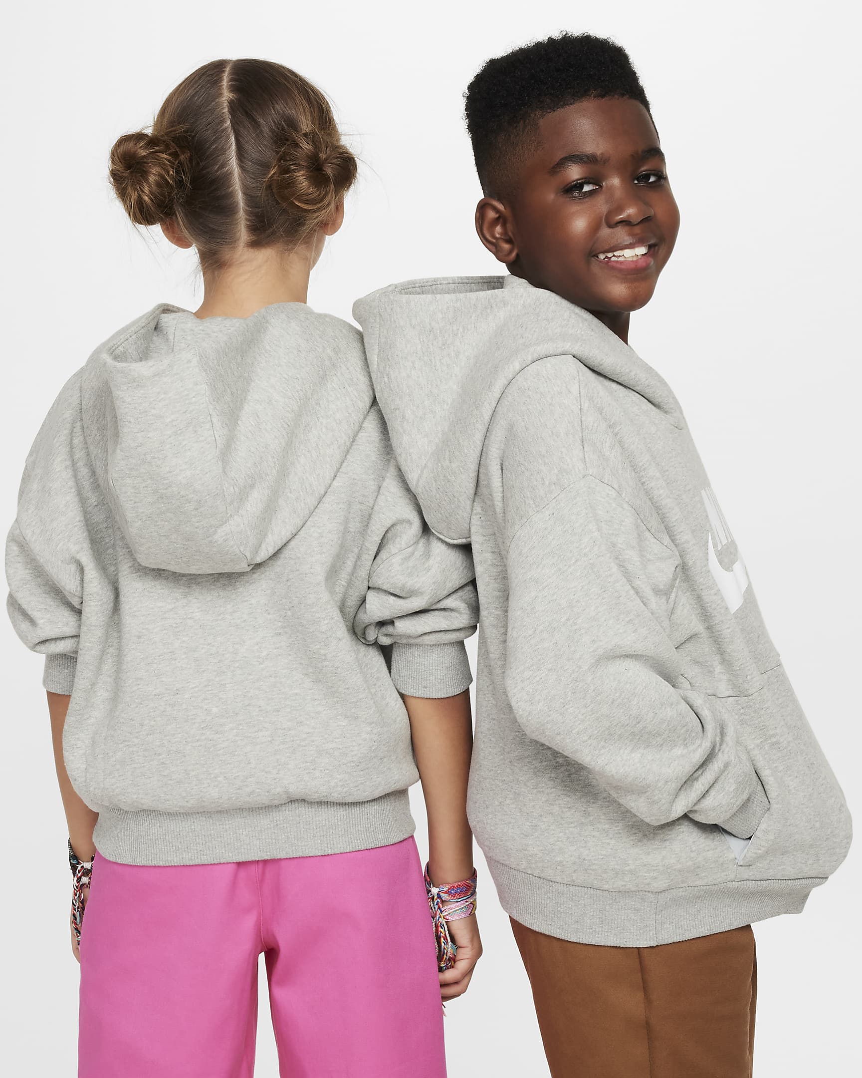 Nike SB Kid's Icon Fleece EasyOn - DARK GREY HEATHER WHITE - Image 2