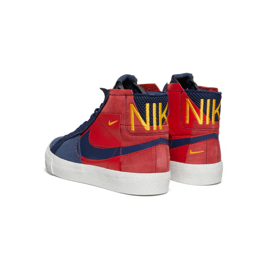 Nike SHOE BLAZER MID PRM - UNIVERSITY RED/MIDNIGHT NAVY - Image 3