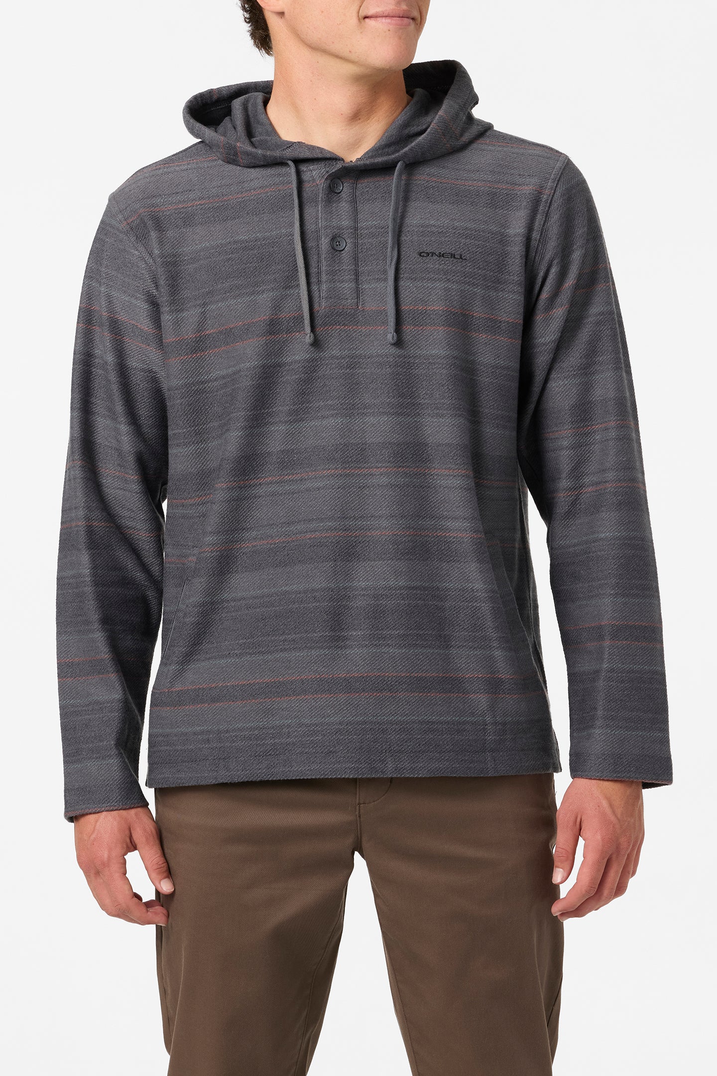 O`Neill Bavaro Stripe Poncho Pullover Fleece - Black - Image 2