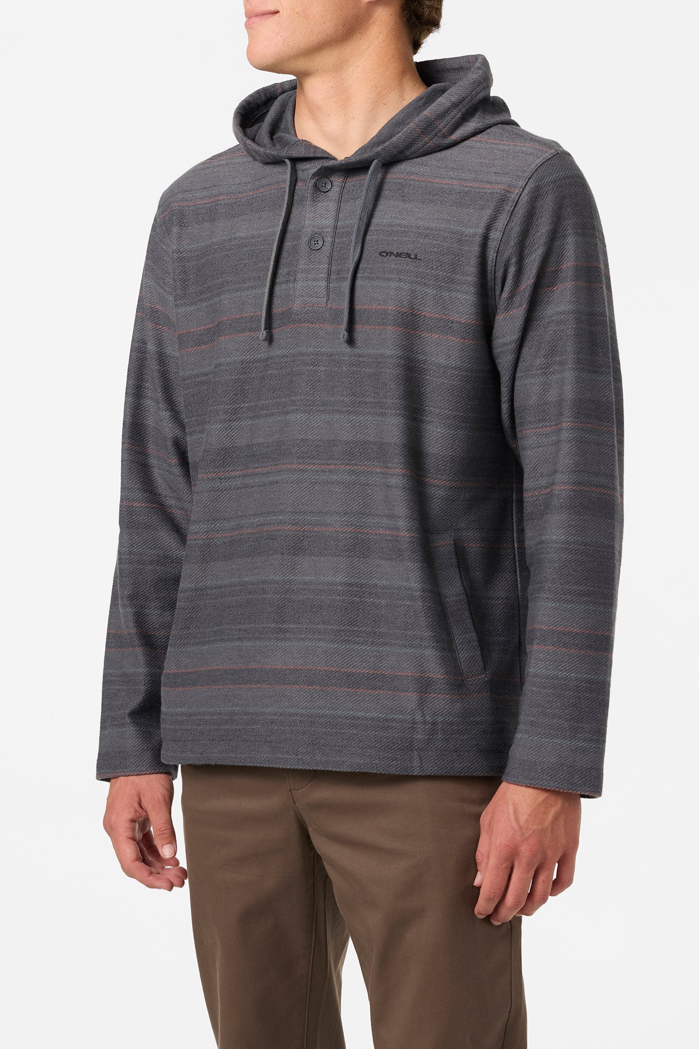 O`Neill Bavaro Stripe Poncho Pullover Fleece - Black - Image 3