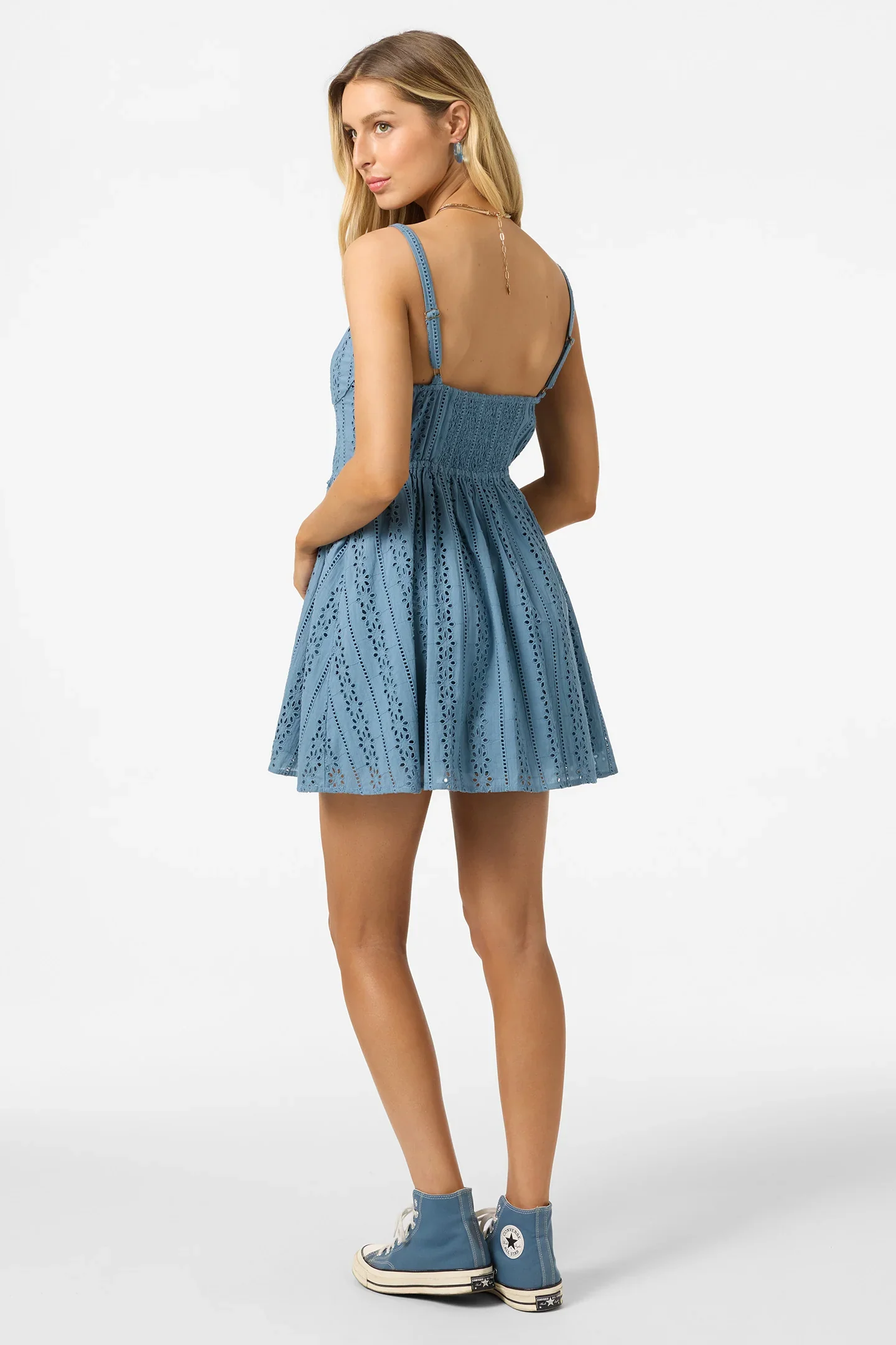 O`Neill Camden Embroidered Mini Dress - Provincial Blue - Image 2