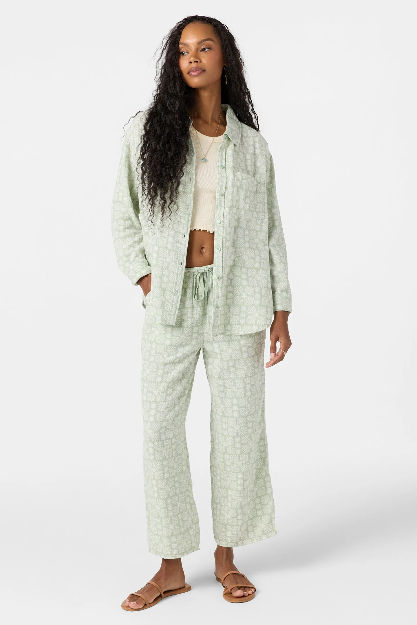 O`Neill Leni Relaxed Geo Long Sleeve Top - Seafoam - Image 3
