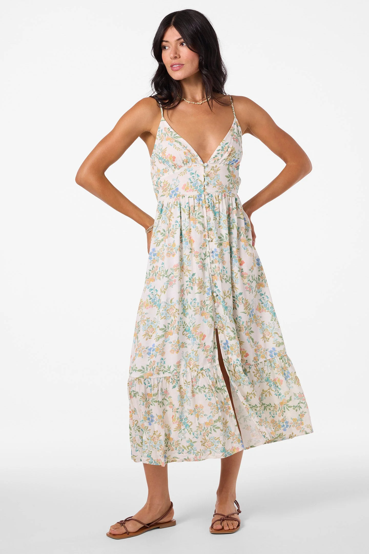 O`Neill Pilar Nayomi Floral Midi Dress - Winter White - Image 3