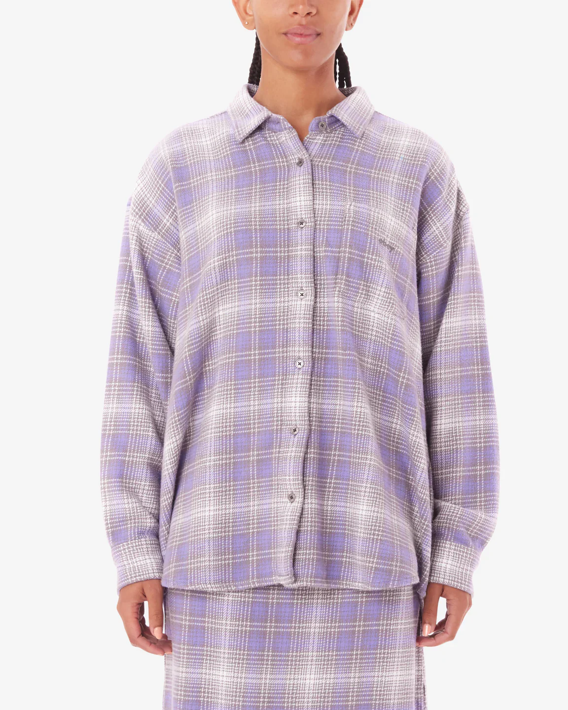 Obey BELMONT PLAID SHIRT - ASTER PURPLE