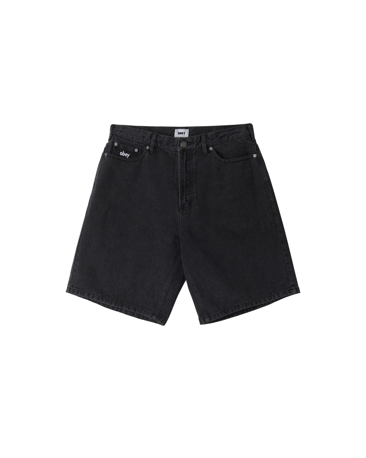 Obey Bigwig Baggy Denim Short - Faded Black
