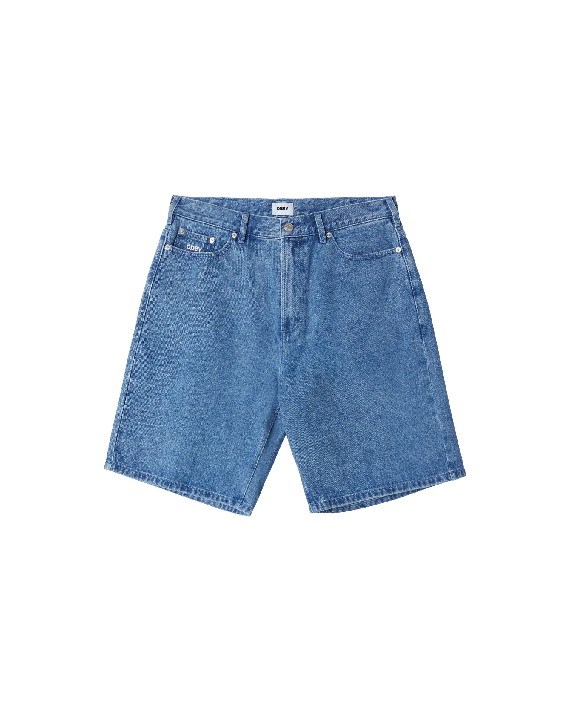 Obey Bigwig Baggy Denim Short - Light Indigo