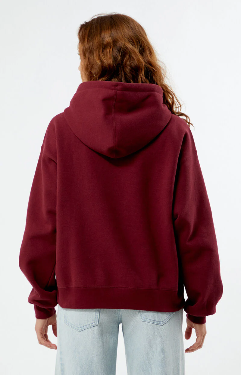 Obey CROSS STITCH COLLEGIATE HOOD - WINE - Image 2