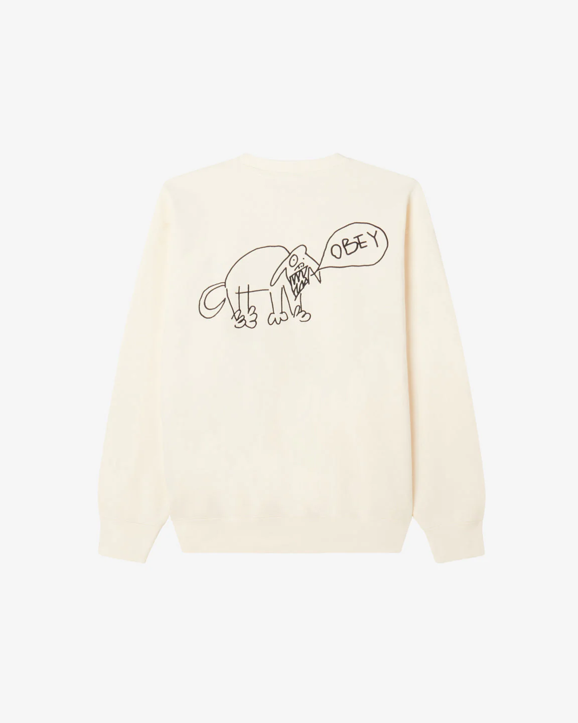 Obey DOG DOODLE CREWNECK - UNBLEACHED
