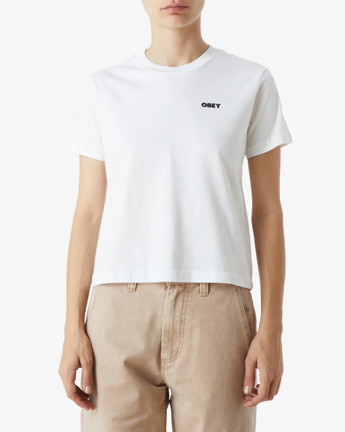 Obey ICON WARNING KAYLIN T-SHIRT - WHITE - Image 2
