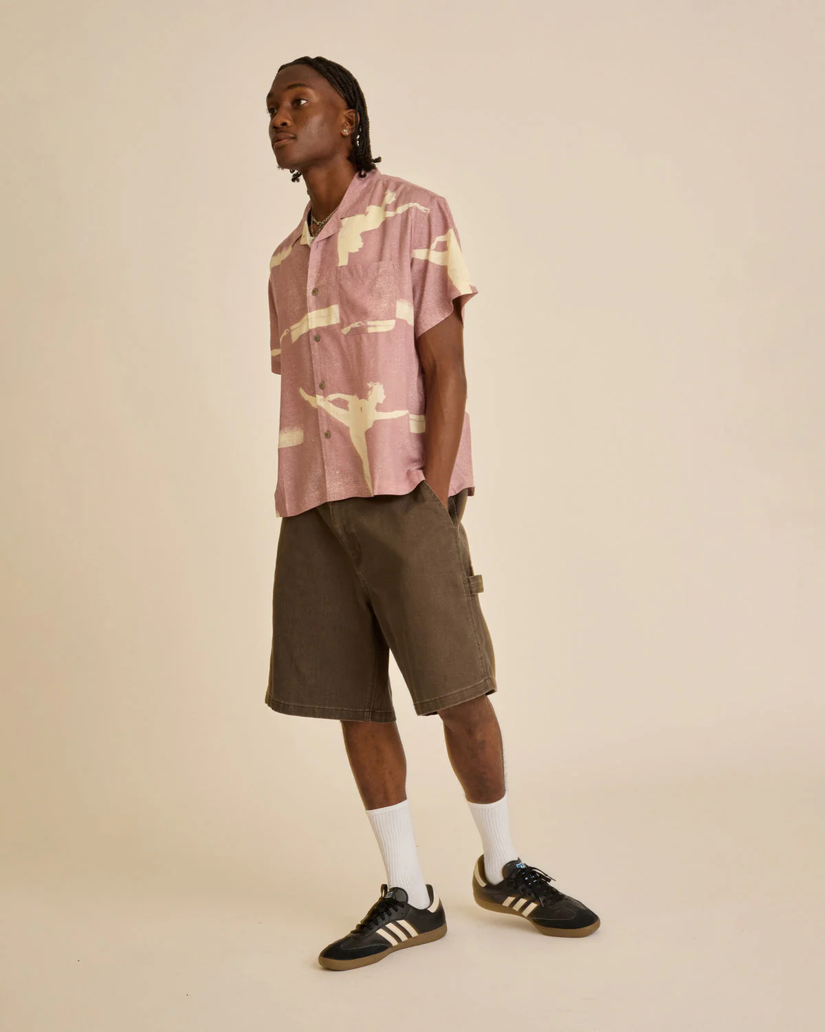 Obey Jacques Short Sleeve Shirt - Mauve Multi - Image 3