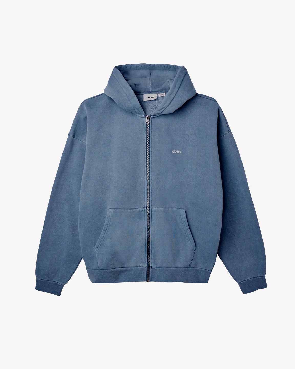 Obey LOWERCASE PIGMENT ZIP HOOD - ACADEMY NAVY