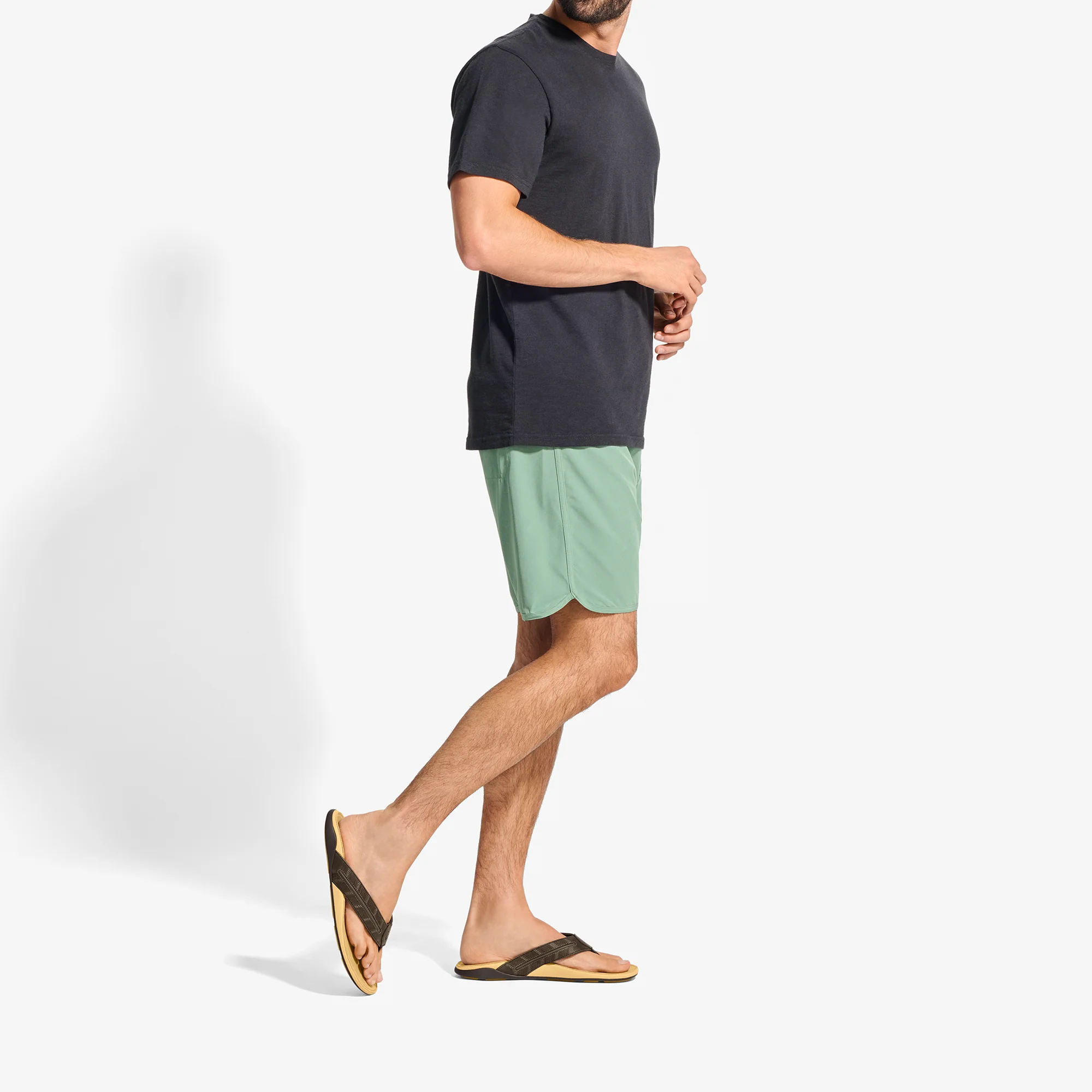 Olukai Men's Tuahine Palm - Dark Java/Golden Sand - Image 4