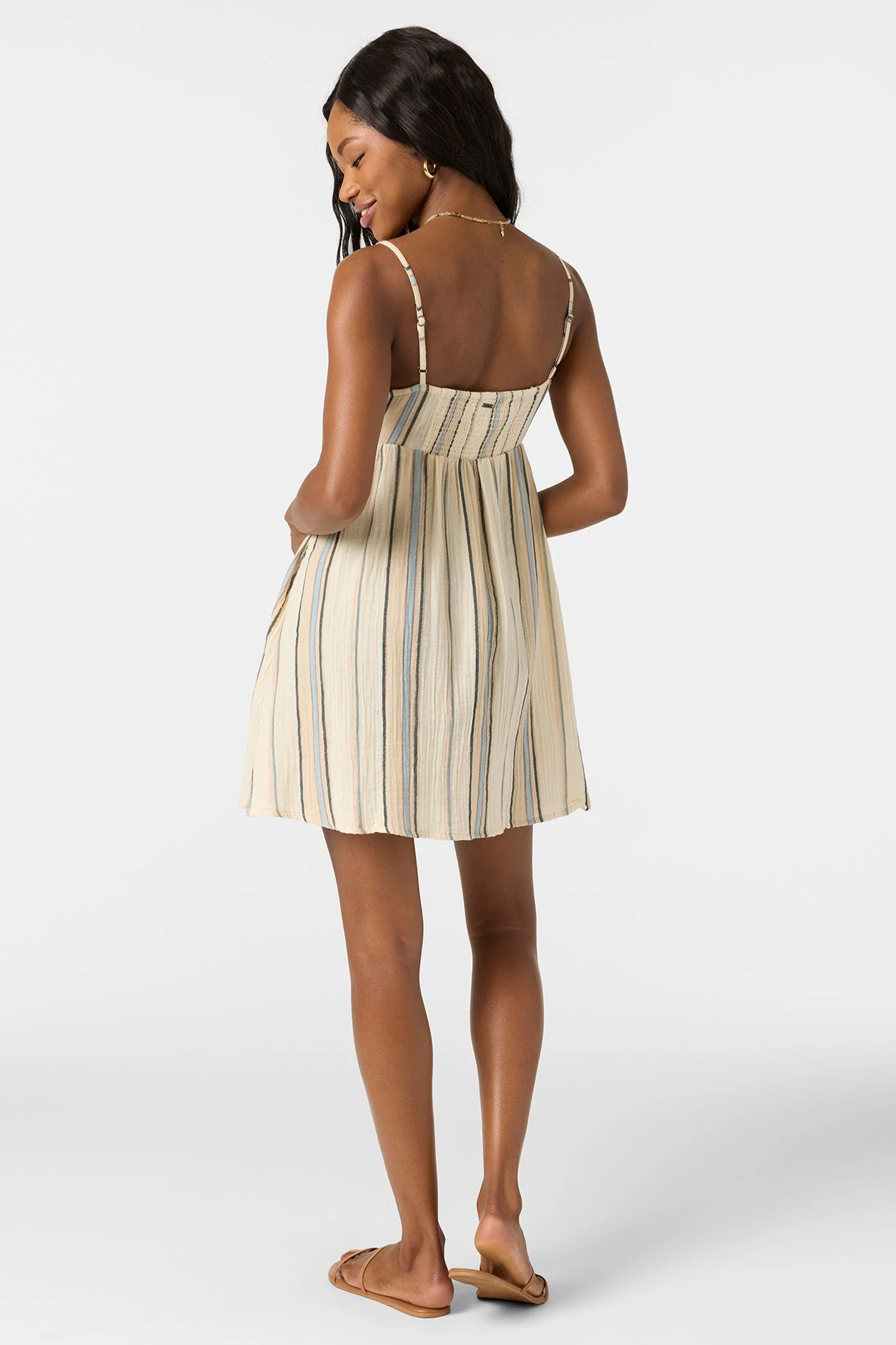 O'Neill NATALYA STRIPE SHORT DRESS - TAPIOCA - Image 2
