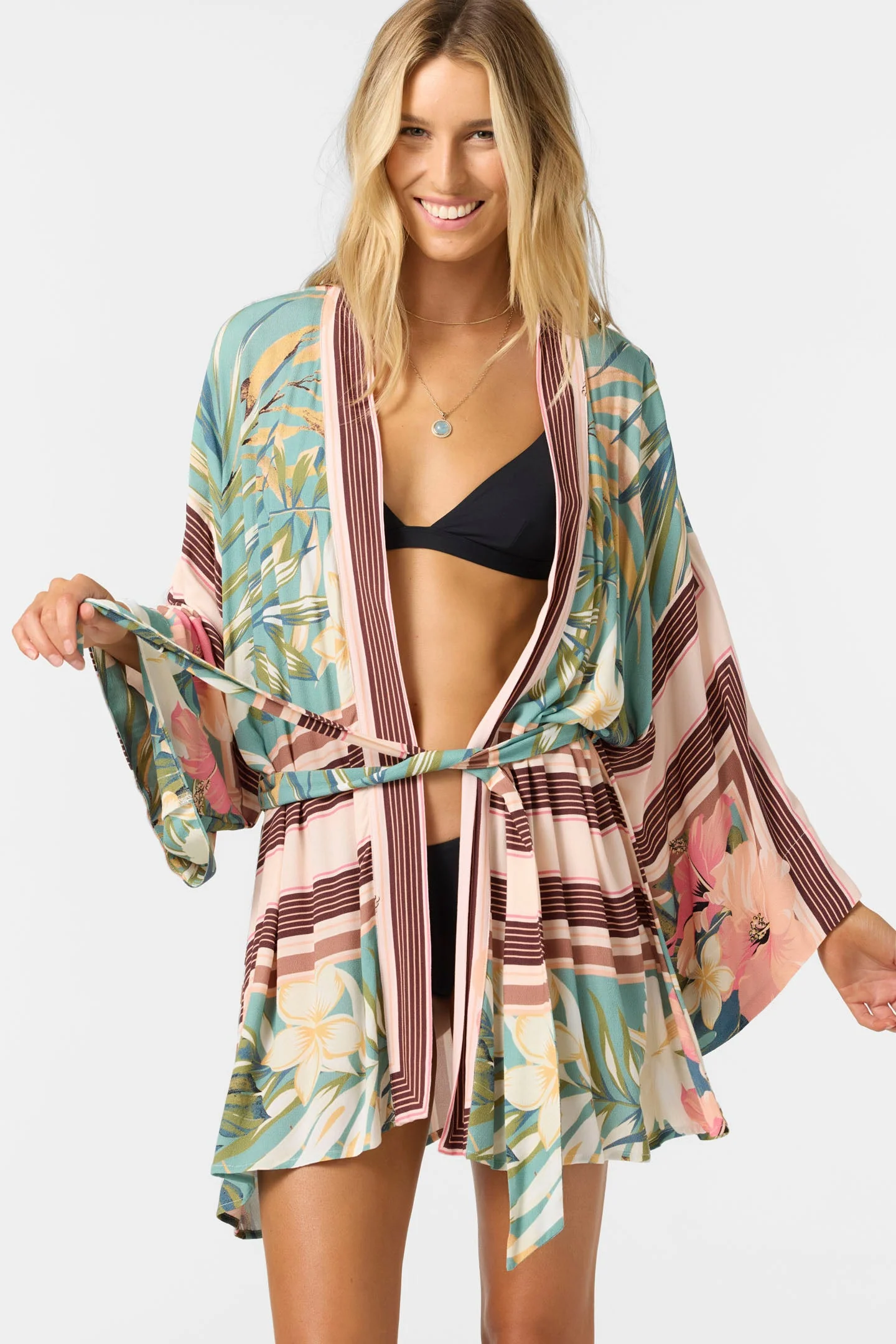 O'Neill TROPICS KIMONO LONG SLEEVE TOP - OIL BLUE - Image 2