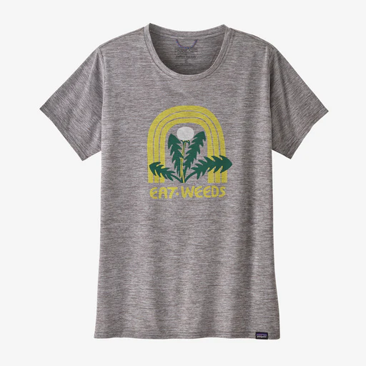 Patagonia Women's Capilene Cool Daily Graphic Shirt - Lands - Salad Greens: Feather Grey