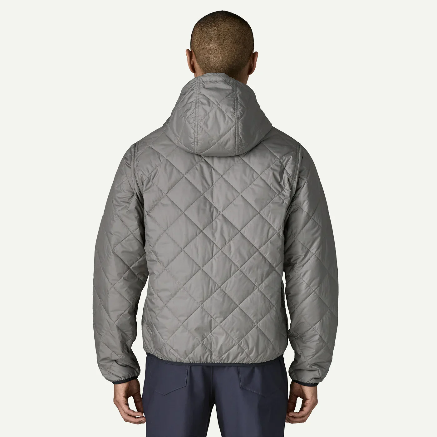Patagonia Diamond Quilted Bomber Hoody - Forever Grey - Image 3
