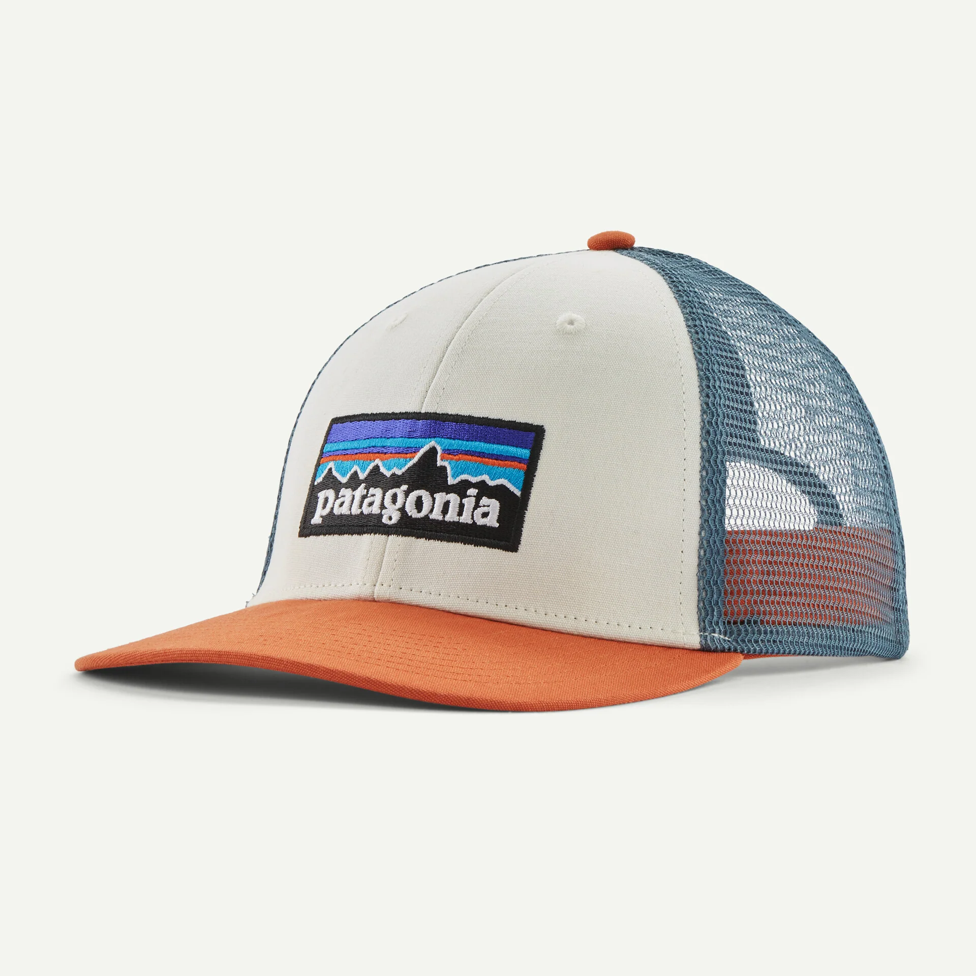 Patagonia P-6 Logo LoPro Trucker Hat - WHITE/REDTAIL RUST