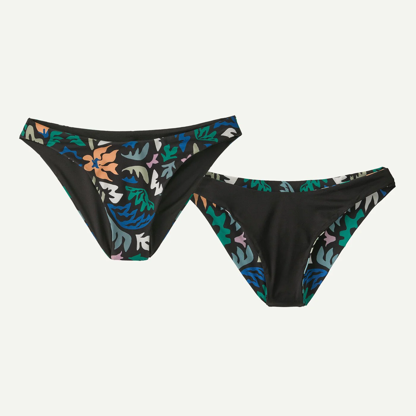Patagonia Women's Reversible Cross Shore Bikini Bottom - Kaleido: Black